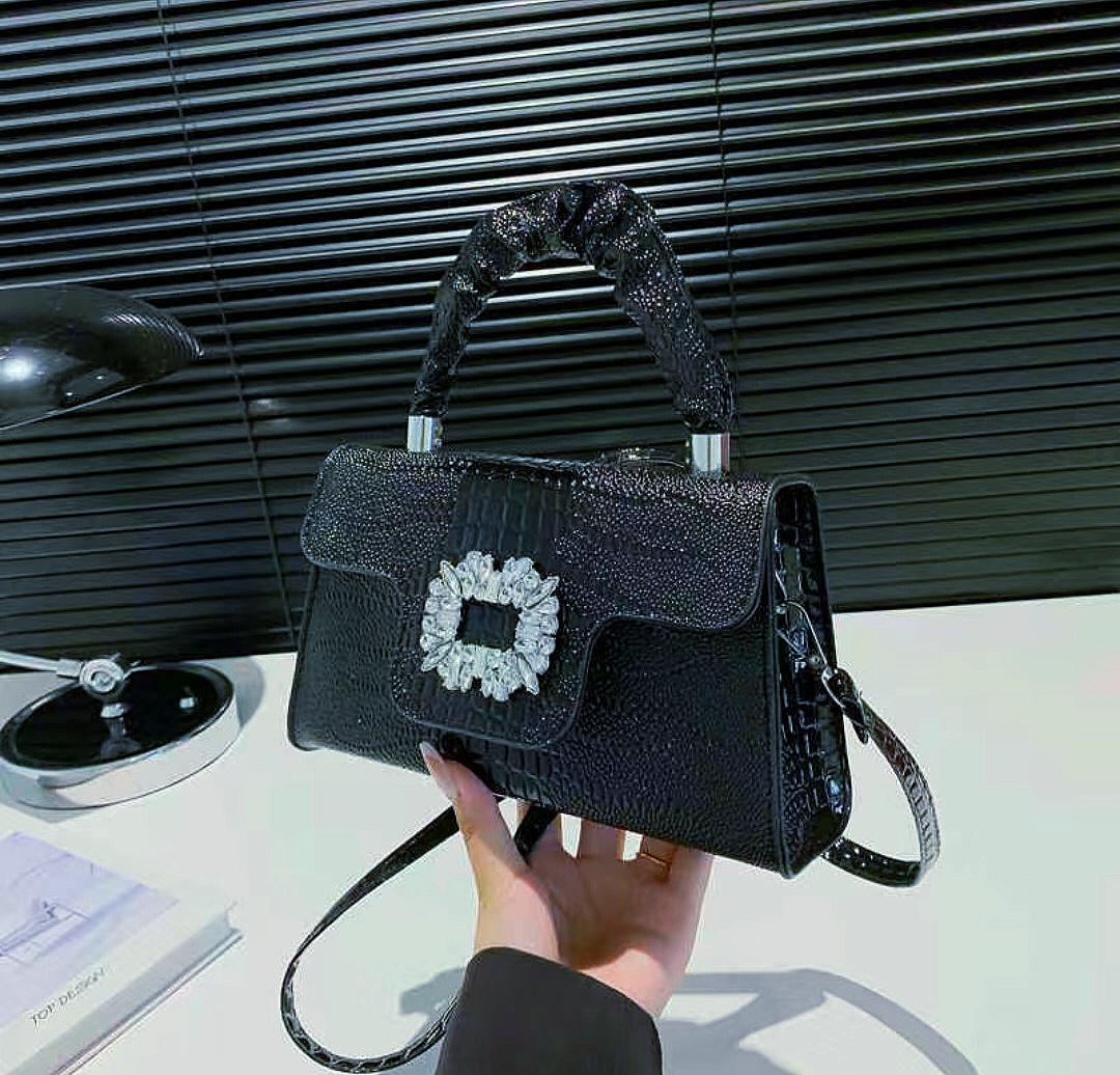 BLACK [hot deal] this year popular small square bag new luxury niche simple fashion 