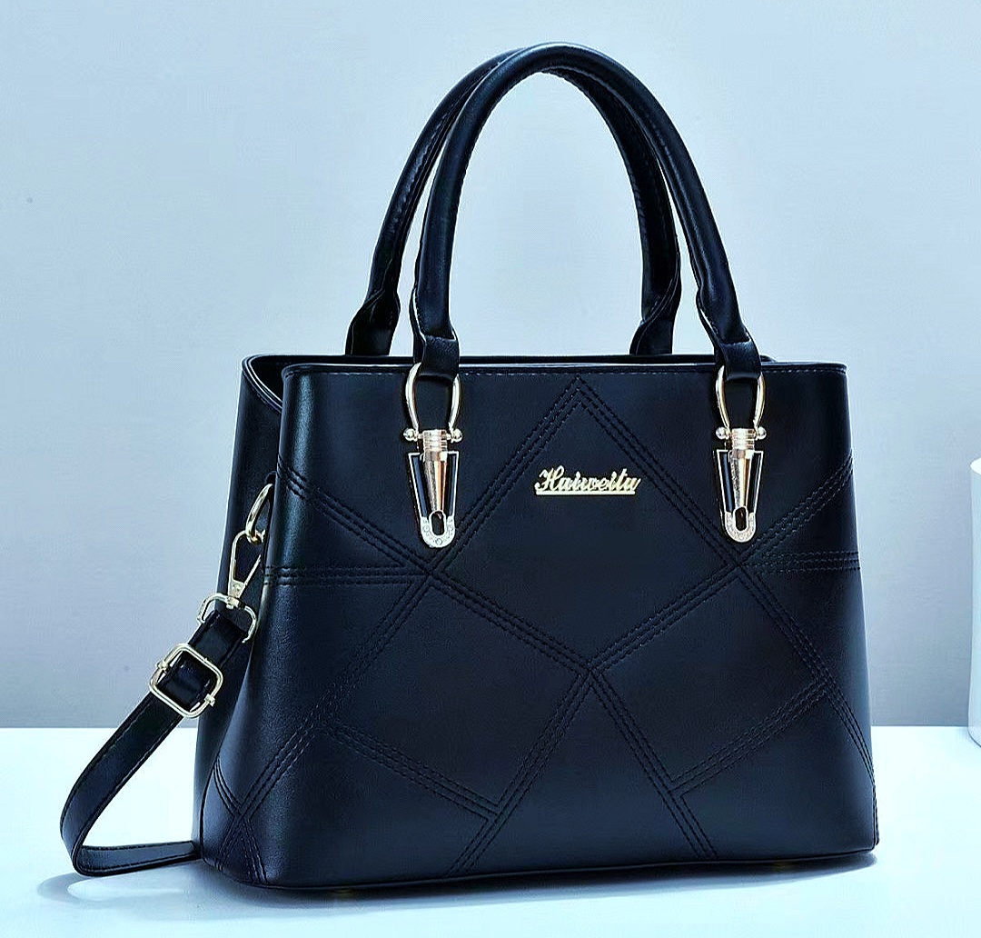 Black bags high-end feel for middle-aged mathers and women’s fashion bag